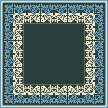 vektör geometrik çiçekli kare kare. Fatura için dekoratif öğe