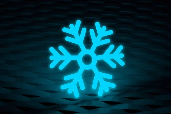 Świecące Zamarznięte Płatki Śniegu Ciemnej Ścianie Efekt Neonowy Duże Opady — Zdjęcie stockowe