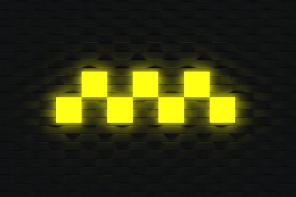 Leuchtendes Taxi Zeichen Dunkler Wand Neon Effekt Bereitstellung Von Personenbeförderungsdiensten — Stockfoto