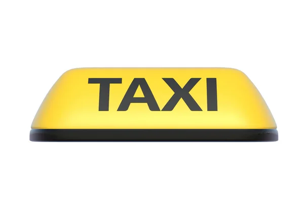 Segno Taxi Giallo Isolato Sfondo Bianco Rendering — Foto Stock