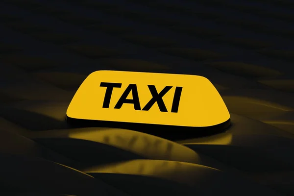 Világító Taxi Szimbólum Sötét Háttérrel Városi Személyszállítás Állásajánlatok Költség Jövedelmezősége — Stock Fotó