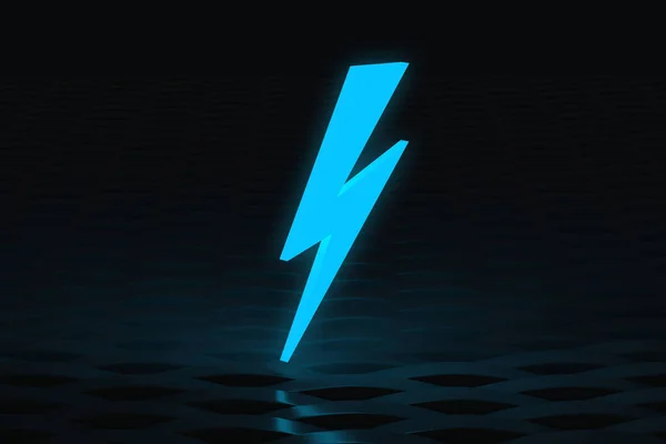 Leuchtende Beleuchtung Blauer Farbe Auf Dunklem Hintergrund Neon Effekt Darstellung — Stockfoto