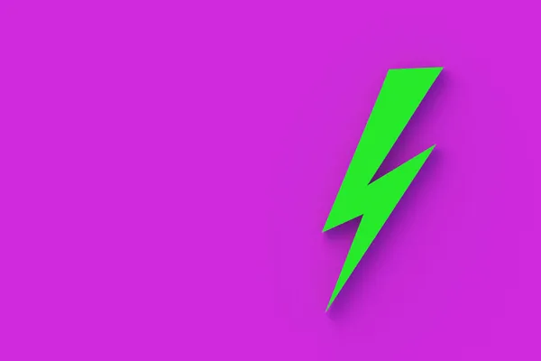 Освітлення Зеленого Кольору Фіолетовому Фоні Чиста Екологічна Енергія Вид Зверху — стокове фото