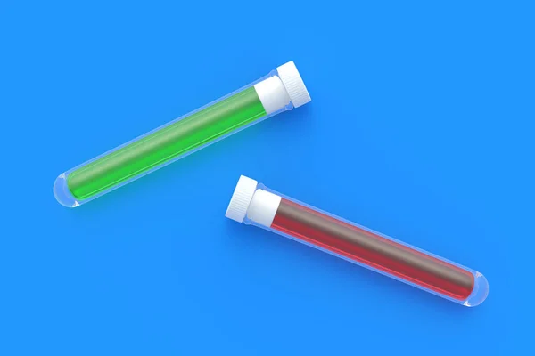 Test Tubes Cap Liquid Scientific Experiments Development Vaccines Drugs Medical — Stock Photo, Image