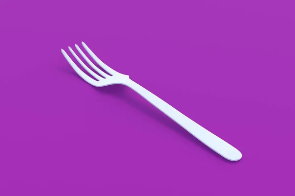 White Fork Violet Background Render — Stock Photo, Image