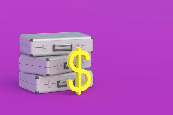 Symbol Dollar Metal Suitcases State Budget Corruption Government Social Help — Stock Photo, Image