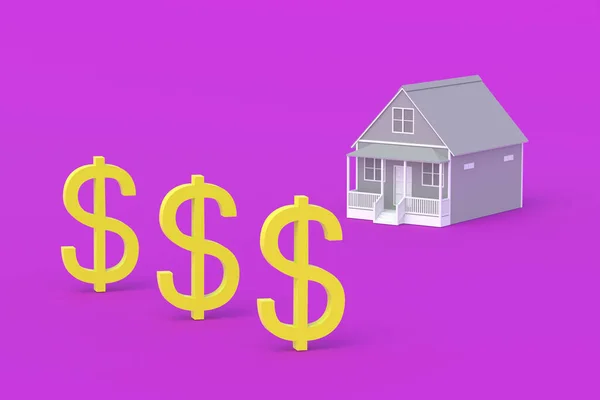 Haus Der Nähe Dollar Symbol Investitionen Immobilien Baufirmen Mietzahlungen Hypothek — Stockfoto