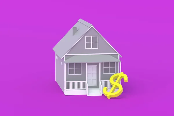 Haus Der Nähe Dollar Symbol Investitionen Immobilien Baufirmen Mietzahlungen Hypothek — Stockfoto