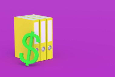 Finansal işlemleri belgeliyorum. Bankacılık gizliliği. Ticari bilgi. Ekonomik strateji. Finansal rapor. Denizaşırı hesapların listesi. Dolar sembolü ve kağıt klasörü. Uzayı kopyala 3d hazırlayıcı