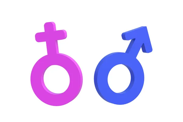 Gender Symbols Isolated White Background Love Man Woman Gender Equality — Stock Photo, Image