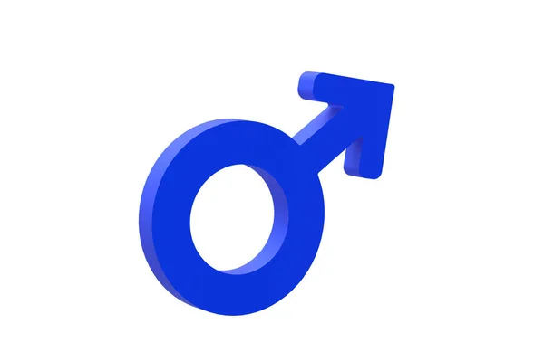 Male Sex Sign Gender Symbol Isolated White Background Render — Stock Photo, Image