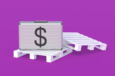 Banka koleksiyonu. Para transferi. Uluslararası mali yardım. Bir nakliye şirketine yatırım yapmak. Lojistik masrafları. Ulaşım ücreti. Çanta ve paletler. 3d hazırlayıcı