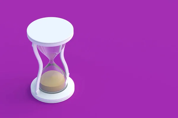 Пісковий Годинник Фіолетовому Фоні Вінтажні Предмети Час Відліку Історичний Вимір — стокове фото