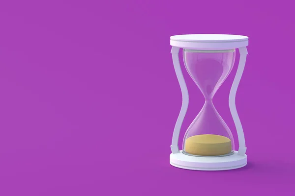 Sandglass Purple Background Vintage Items Countdown Time Historical Dimension Deadline — Stockfoto