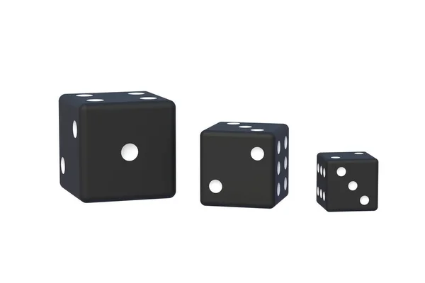 Black Dice Small Large Isolated White Background Render — Foto Stock