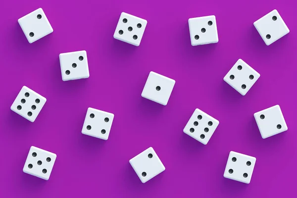 ボードゲーム ギャンブルの中毒だ カジノゲーム ランダムな賞金 ジャックポット 家族全員のためのレジャーエンターテイメント 紫色の背景に縞模様があります 最上階だ 3Dレンダリング — ストック写真
