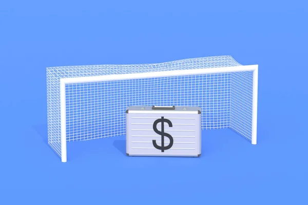 Prize Fund Money Suitcase Soccer Gate Sports Betting Winning Totalizator — Zdjęcie stockowe
