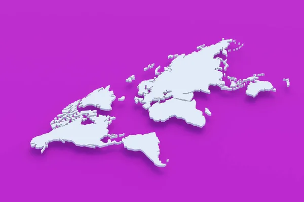 World Map Violet Background Render — Stock Photo, Image