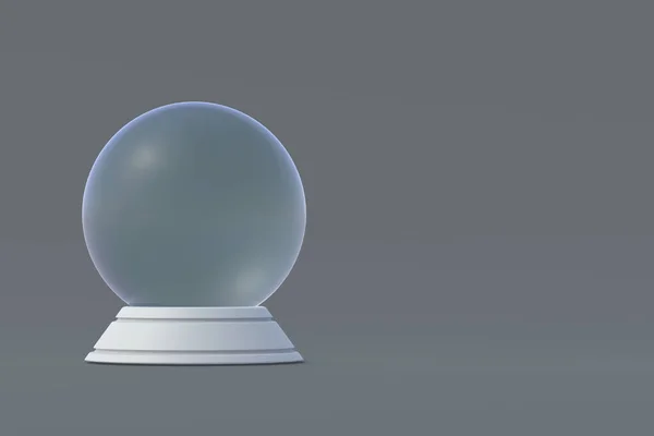魔法のボール 未来を予測する 占星術の予測 黒と白の魔法 灰色の背景に予測のための空のガラス球 コピースペース 3Dレンダリング — ストック写真