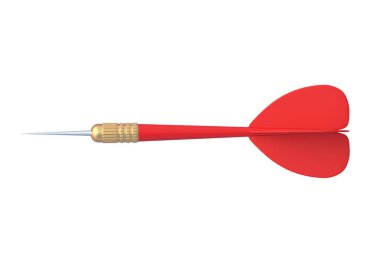 Tek dart beyaz arka planda izole edildi. 3d hazırlayıcı
