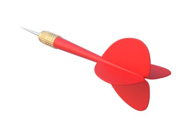 Tek dart beyaz arka planda izole edildi. 3d hazırlayıcı