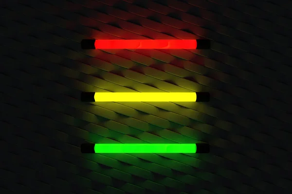 Multicolor Fluorescent Lamps Dark Wall Electric Tube Neon Color Abstract — Zdjęcie stockowe