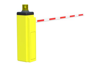 Otomatik bariyer beyaz arkaplanda izole edildi. 3d hazırlayıcı