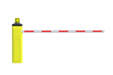 Otomatik bariyer beyaz arkaplanda izole edildi. 3d hazırlayıcı