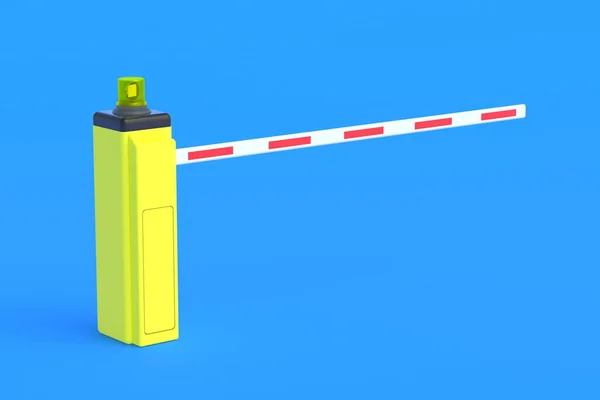 Closed Automatic Barrier Blue Background Render — Stock Photo, Image