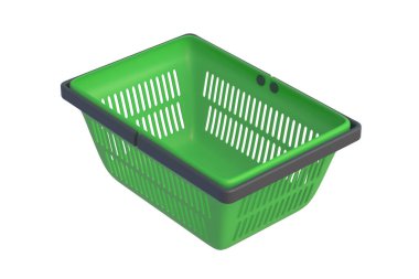 Alışveriş sepeti beyaz arka planda izole edilmiş. 3d hazırlayıcı