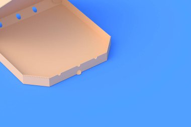 Pizza kutusunu aç. Fast food. Pizzacı reklamı. Yemek servisi. Uzayı kopyala 3d hazırlayıcı
