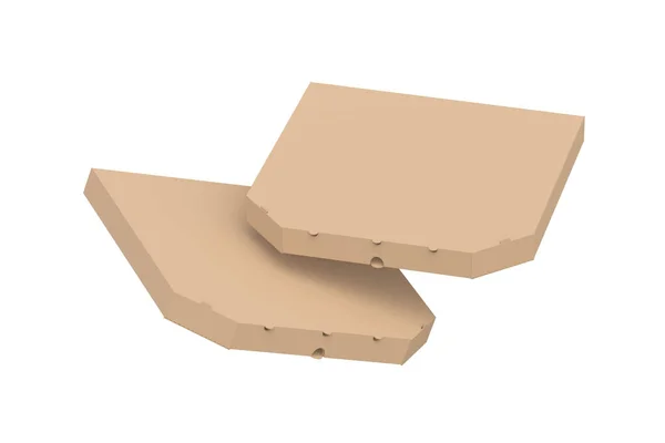 白い背景に隔離されたピザボックス 3Dレンダリング — ストック写真