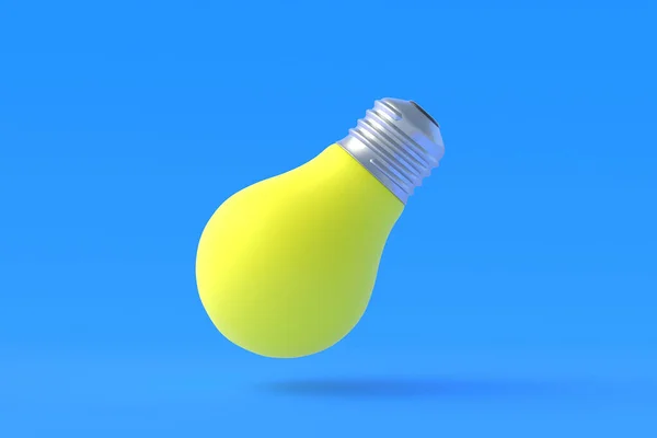 Ampoule Jaune Inversée Sur Fond Bleu Concept Une Mauvaise Idée — Photo