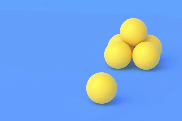 Montón Pelotas Ping Pong Sobre Fondo Azul Juegos Ocio Concursos — Foto de Stock