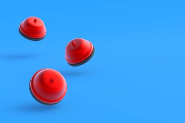 Mavi arka planda servis çanları çalıyor. Yönetici aradı. Acil bir durum. 3d hazırlayıcı