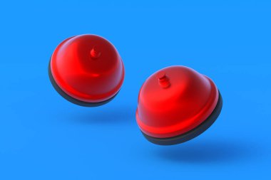 Mavi arka planda servis çanları çalıyor. Yönetici aradı. Acil bir durum. 3d hazırlayıcı