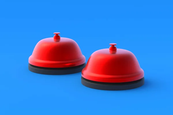Service Bells Blue Background Administrator Call Render — Stock Photo, Image