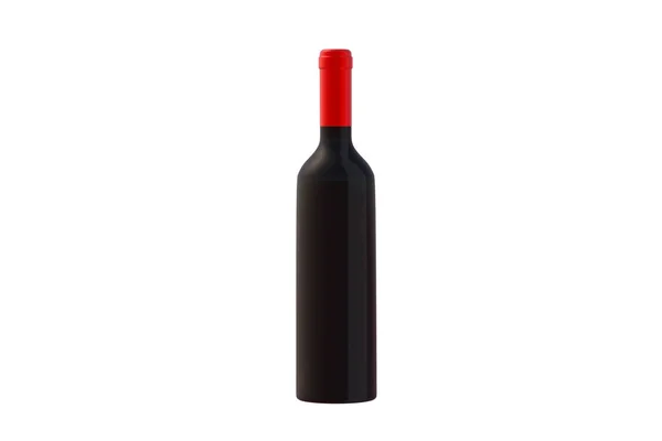 Botella Vino Aislada Sobre Fondo Blanco Renderizar — Foto de Stock