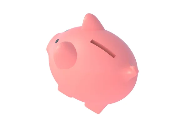 Piggy Bank Elszigetelt Fehér Background Render — Stock Fotó