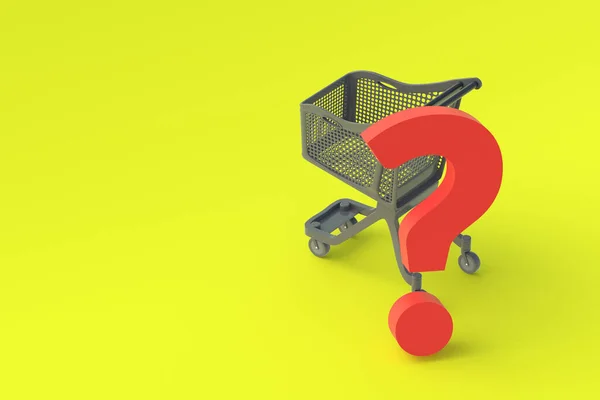 Modern Market Cart Question Mark Shopping Concept Purchase Choice Product — Foto Stock