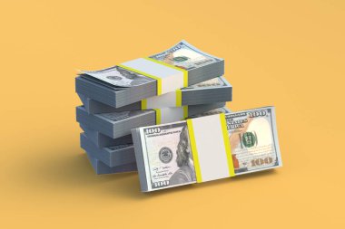 Bir yığın yeni banknot. Ekonomik göstergeler. İstatistiksel veriler. Satın aldıklarımdan nakde çevirdim. Yatırımlar. Bankacılık sektörünün yeniden finansmanı. Finansal yardım. Bütçe ücretleri. Büyük para. 3d hazırlayıcı