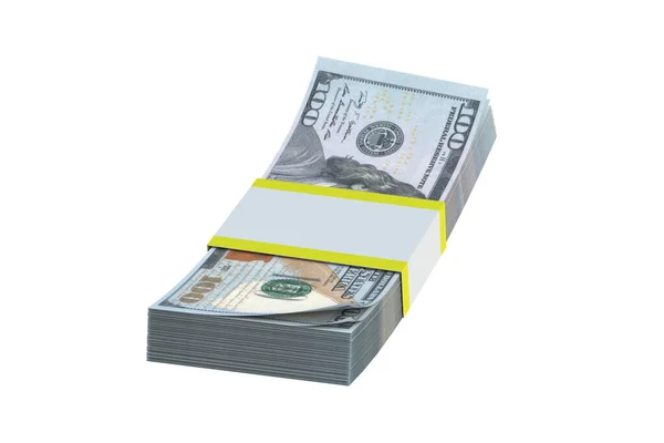 Dolarové Bankovky Izolované Bílém Pozadí Hromada Peněz Hromada Peněz Vykreslení — Stock fotografie
