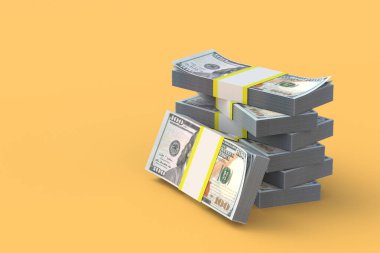 Bir yığın yeni banknot. Ekonomik göstergeler. İstatistiksel veriler. Satın aldıklarımdan nakde çevirdim. Yatırımlar. Bankacılık sektörünün yeniden finansmanı. Finansal yardım. Bütçe ücretleri. Büyük para. Uzayı kopyala 3d hazırlayıcı