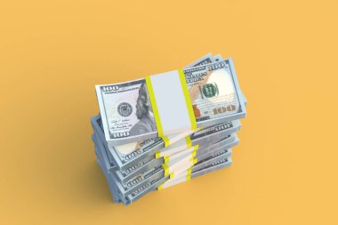 Bir yığın banknot. Ekonomik göstergeler. İstatistiksel veriler. Gelir artışı. Yatırım artışı. Bankacılık sektörünün yeniden finansmanı. Finansal yardım. Kârda artış. Büyük para. 3d hazırlayıcı