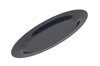 Beyaz arka planda boş oval plaka var. 3d hazırlayıcı