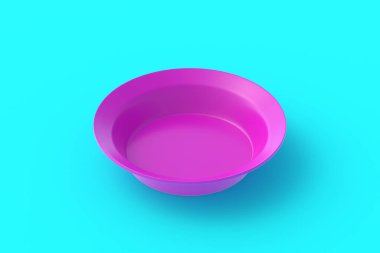 Mavi arka planda tek kâse. 3d hazırlayıcı