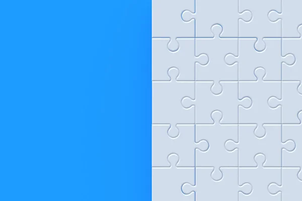 Jigsaw Puzzle Pieces Blue Background Copy Space Top View Render —  Fotos de Stock