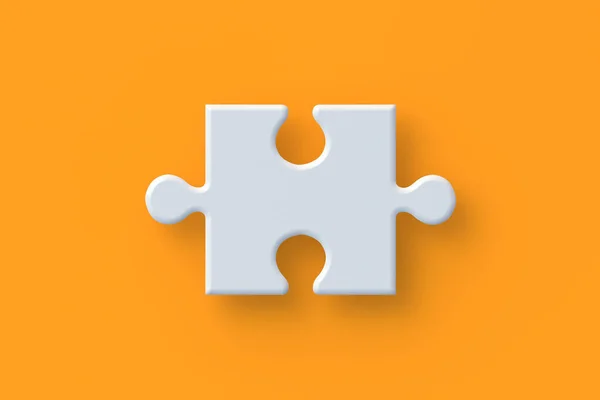 Jigsaw Puzzle Piece Orange Background Render — Fotografia de Stock