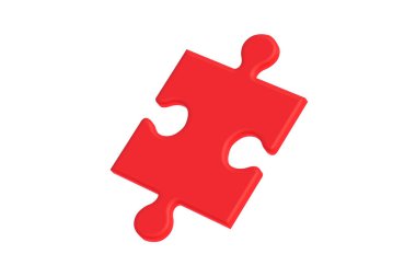 Bulmaca parçaları beyaz arkaplanda izole edilmiş. 3d hazırlayıcı