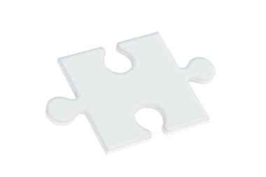 Puzzle jiggle pieces isolated on white background. 3d render